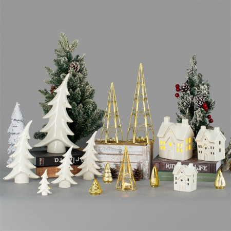 CERAMIC DECORATION-TREE AND HOUSE